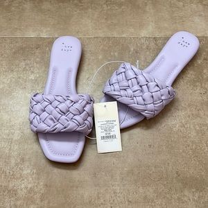 NWT lavender braided slides